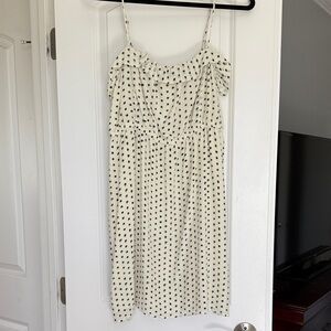 J. Crew Cream and Black silk Mini Dress